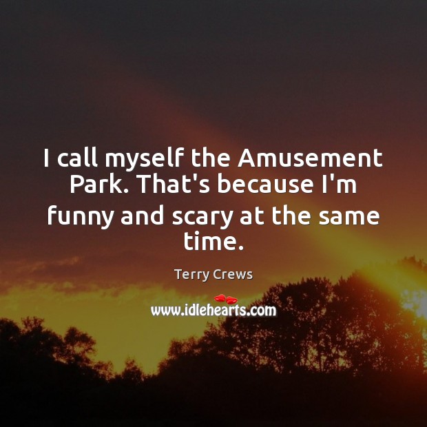 I call myself the Amusement Park. That’s because I’m funny and scary at the same time. Terry Crews Picture Quote