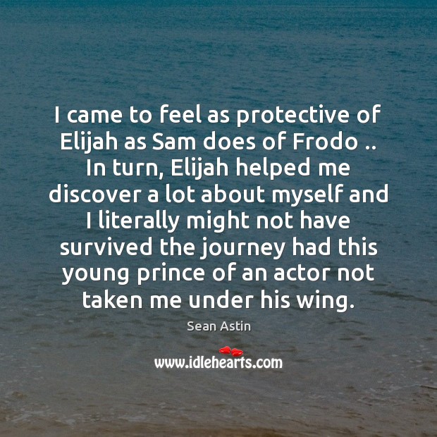 I came to feel as protective of Elijah as Sam does of Sean Astin Picture Quote