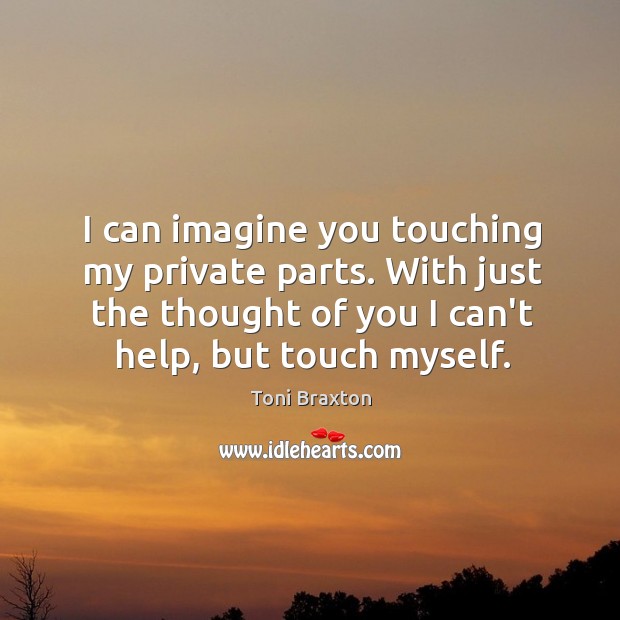 I can imagine you touching my private parts. With just the thought Toni Braxton Picture Quote
