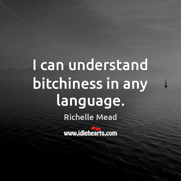 I can understand bitchiness in any language. Richelle Mead Picture Quote