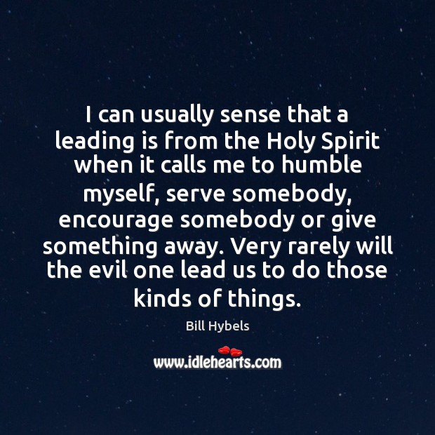 I can usually sense that a leading is from the Holy Spirit Image
