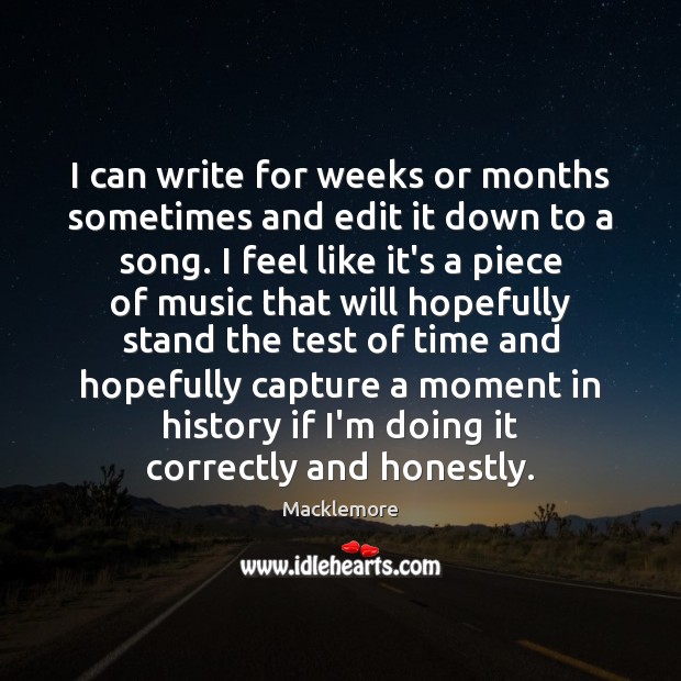 I can write for weeks or months sometimes and edit it down Image
