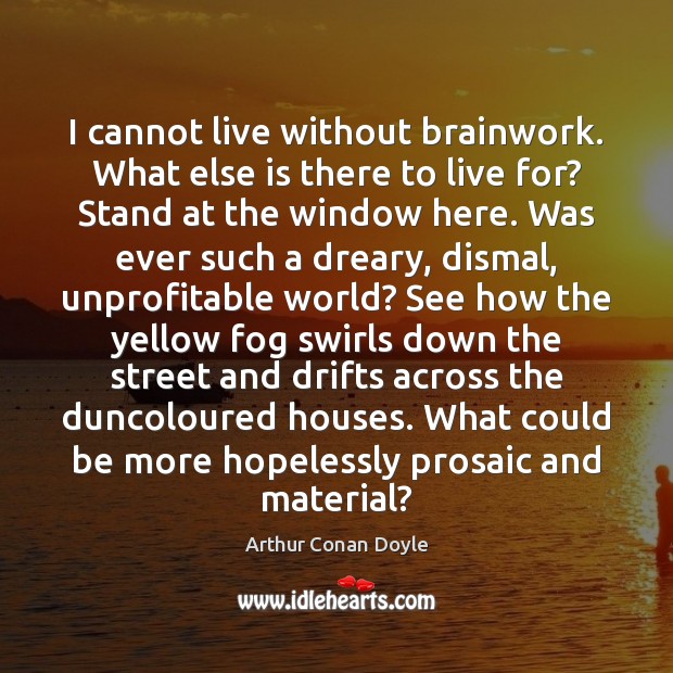 I cannot live without brainwork. What else is there to live for? Image