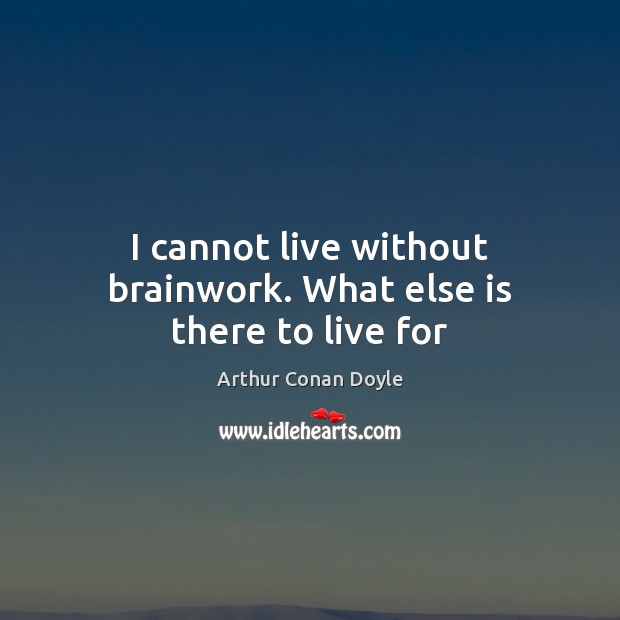 I cannot live without brainwork. What else is there to live for Arthur Conan Doyle Picture Quote