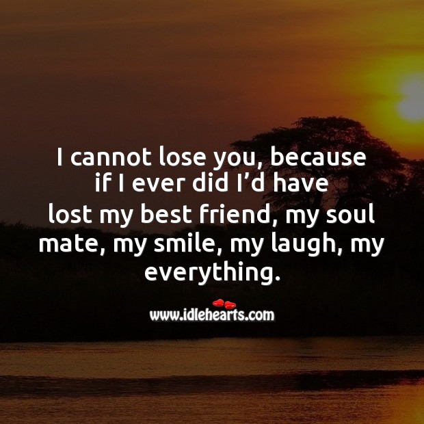 I cannot lose you, because if I ever did I’d have lost my everything. Best Friend Quotes Image