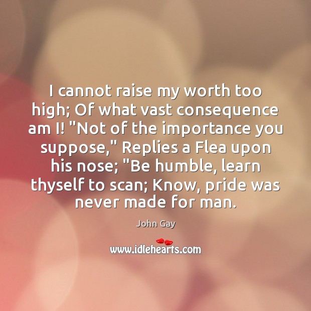 I cannot raise my worth too high; Of what vast consequence am Worth Quotes Image