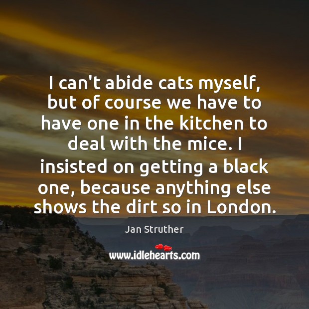 I can’t abide cats myself, but of course we have to have Jan Struther Picture Quote