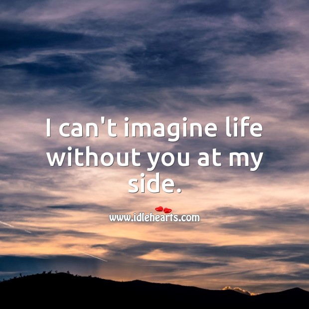 I can’t imagine life without you at my side. Life Without You Quotes Image