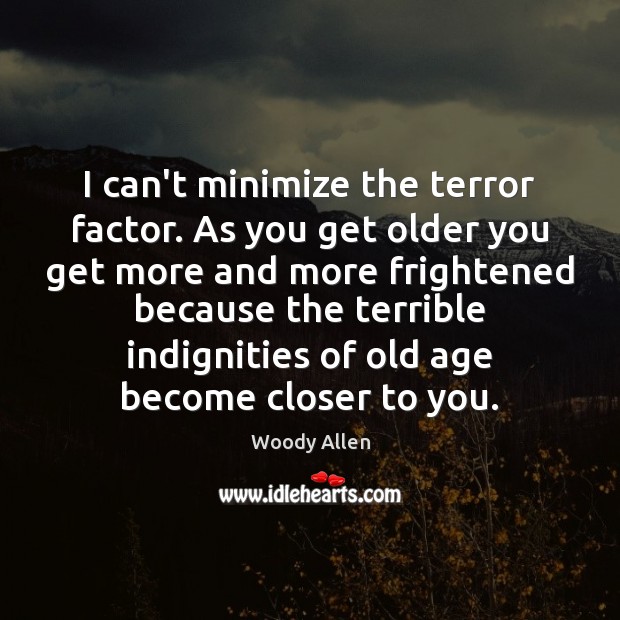 I can’t minimize the terror factor. As you get older you get Woody Allen Picture Quote