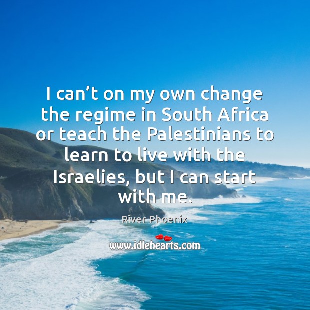 I can’t on my own change the regime in South Africa Image