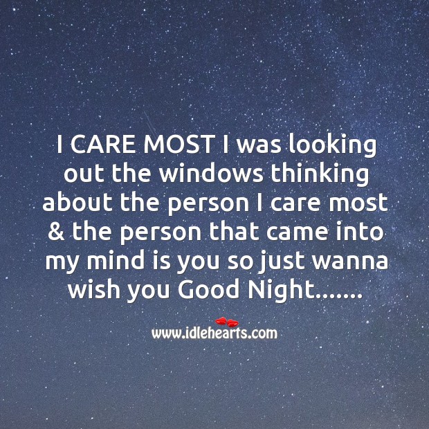 I care most I was looking Good Night Quotes Image
