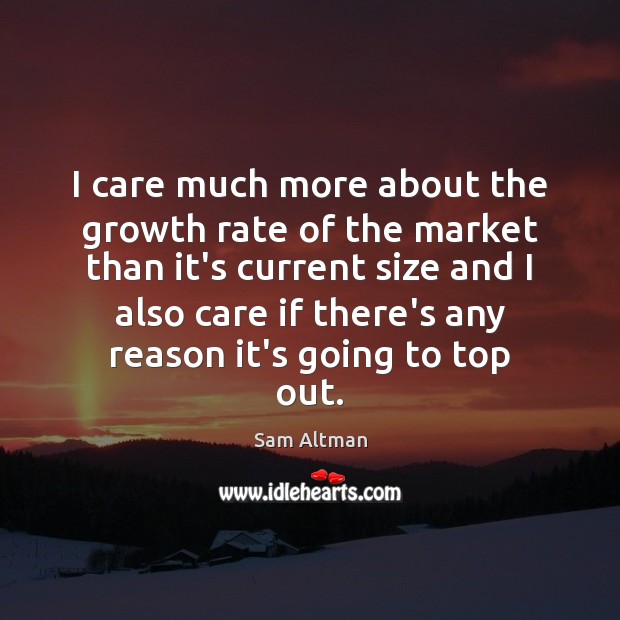 I care much more about the growth rate of the market than Image
