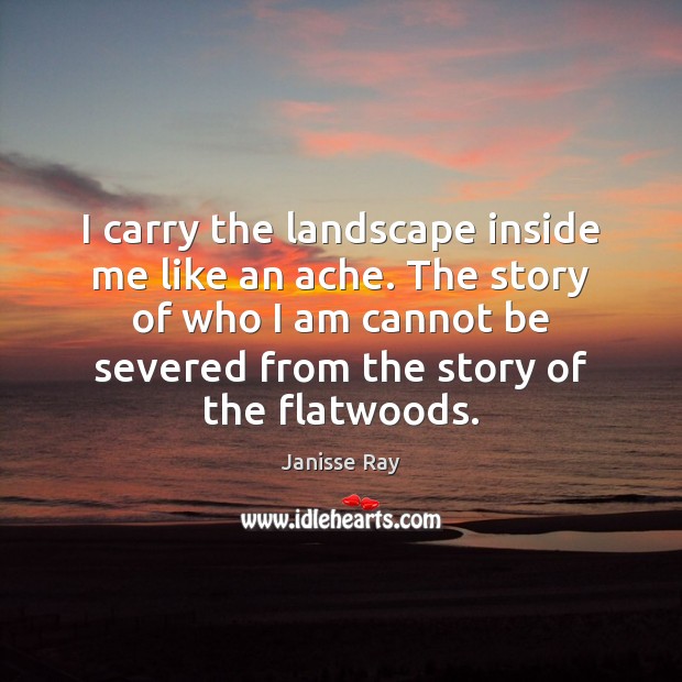 I carry the landscape inside me like an ache. The story of Janisse Ray Picture Quote