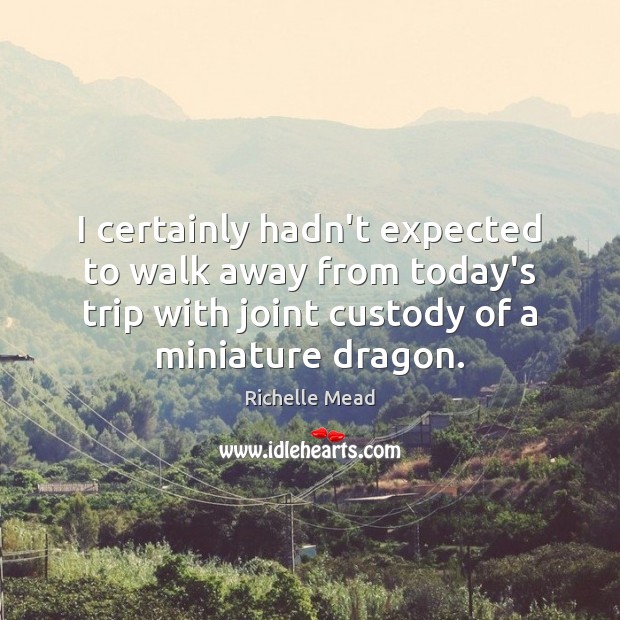 I certainly hadn’t expected to walk away from today’s trip with joint Richelle Mead Picture Quote