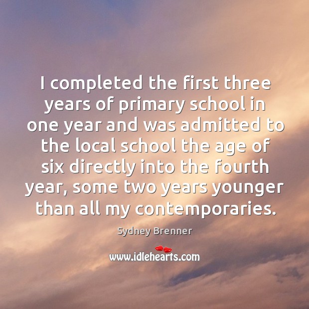 I completed the first three years of primary school in one year Image