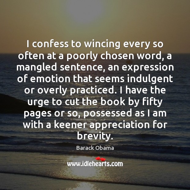 I confess to wincing every so often at a poorly chosen word, 