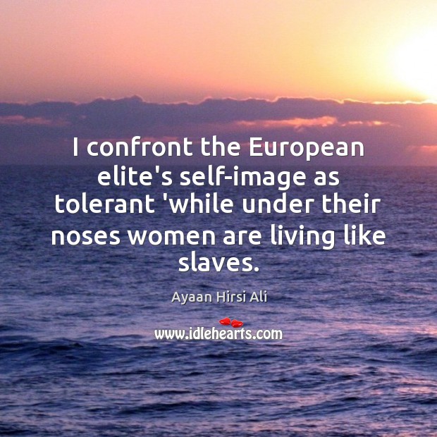 I confront the European elite’s self-image as tolerant ‘while under their noses Image