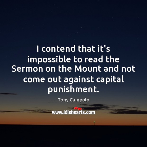 I contend that it’s impossible to read the Sermon on the Mount Image