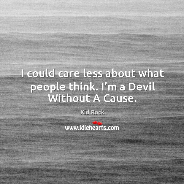 I could care less about what people think. I’m a devil without a cause. Image