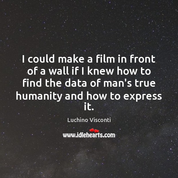 I could make a film in front of a wall if I Luchino Visconti Picture Quote
