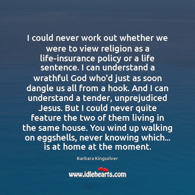 I could never work out whether we were to view religion as Barbara Kingsolver Picture Quote