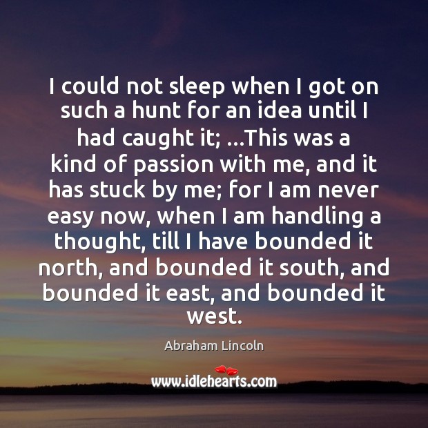 I could not sleep when I got on such a hunt for Abraham Lincoln Picture Quote