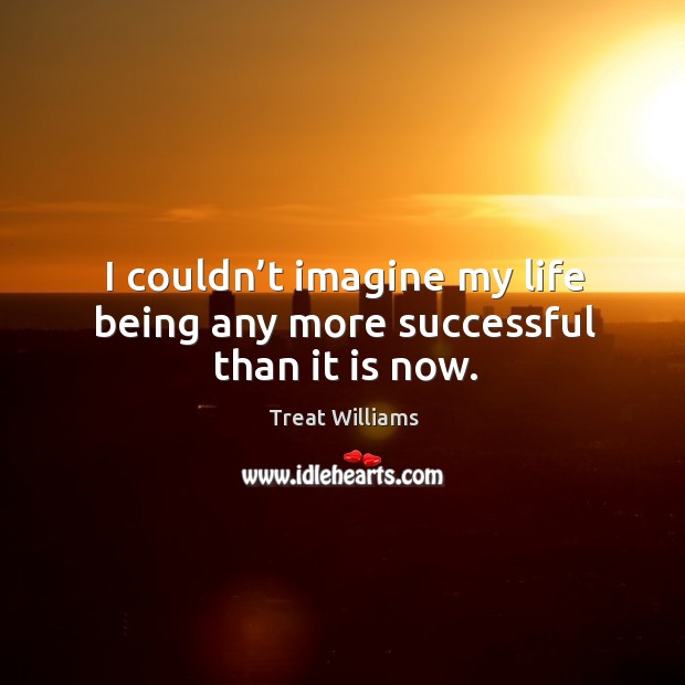 I couldn’t imagine my life being any more successful than it is now. Treat Williams Picture Quote