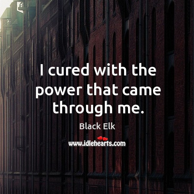 I cured with the power that came through me. Black Elk Picture Quote