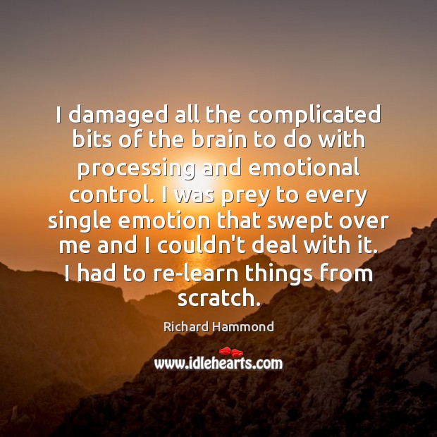 I damaged all the complicated bits of the brain to do with Emotion Quotes Image
