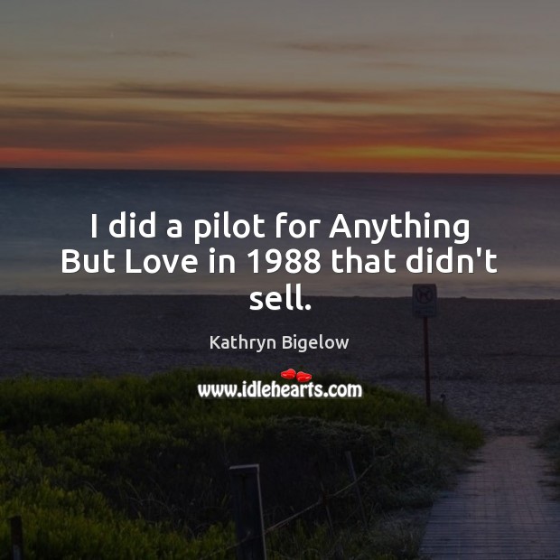 I did a pilot for Anything But Love in 1988 that didn’t sell. Kathryn Bigelow Picture Quote