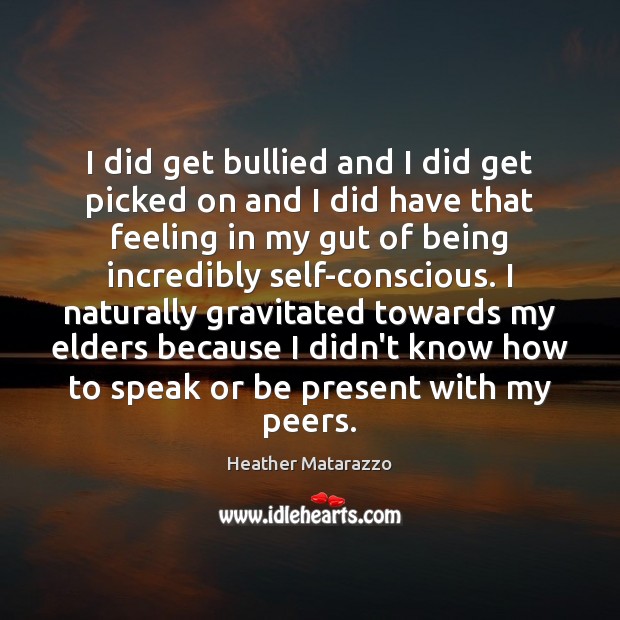 I did get bullied and I did get picked on and I Heather Matarazzo Picture Quote