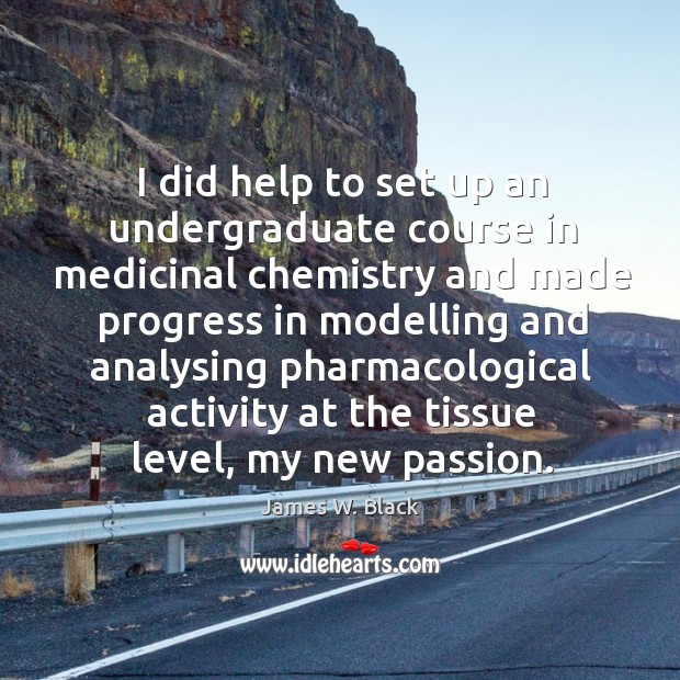 I did help to set up an undergraduate course in medicinal chemistry and made progress James W. Black Picture Quote