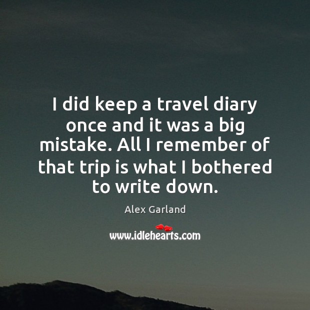 I did keep a travel diary once and it was a big Image