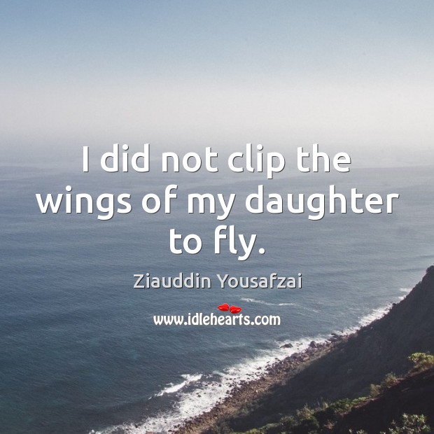 I did not clip the wings of my daughter to fly. Image