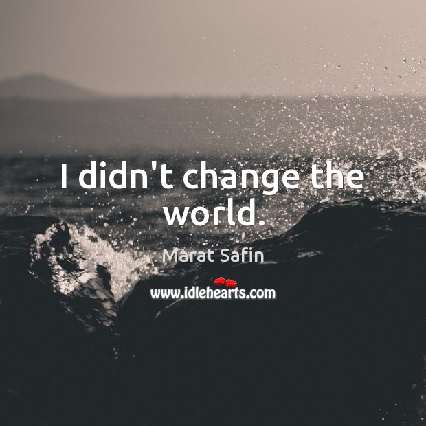 I didn’t change the world. Marat Safin Picture Quote