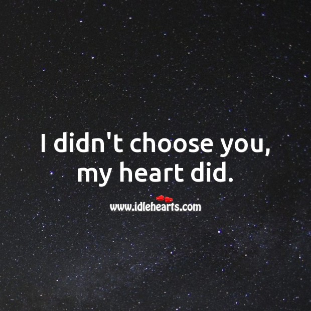 I didn’t choose you, my heart did. Heart Touching Love Quotes Image