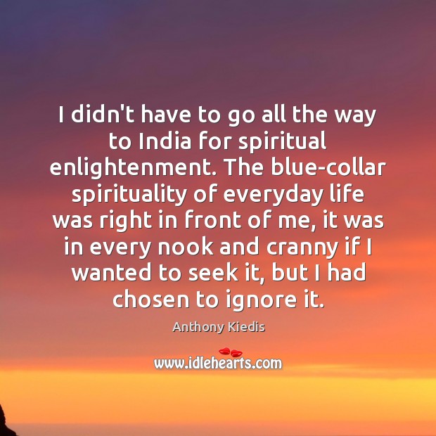 I didn’t have to go all the way to India for spiritual Anthony Kiedis Picture Quote