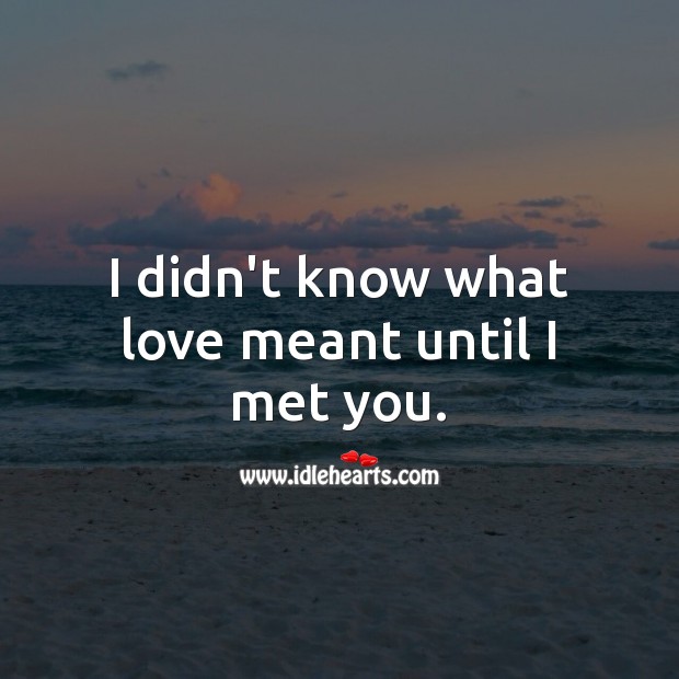 I didn’t know what love meant until I met you. 