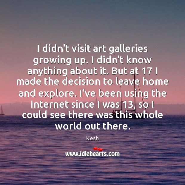 I didn’t visit art galleries growing up. I didn’t know anything about Image