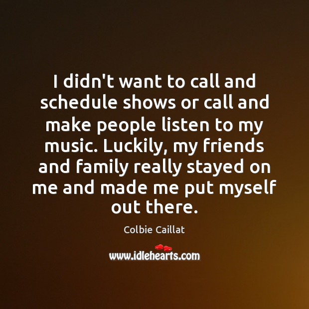 I didn’t want to call and schedule shows or call and make Colbie Caillat Picture Quote