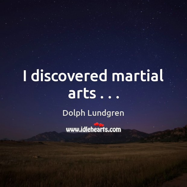 I discovered martial arts . . . Image