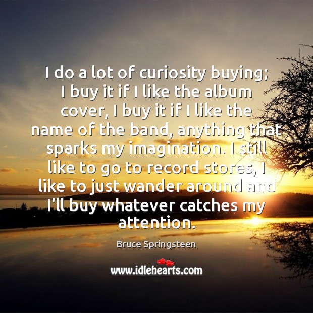 I do a lot of curiosity buying; I buy it if I Bruce Springsteen Picture Quote