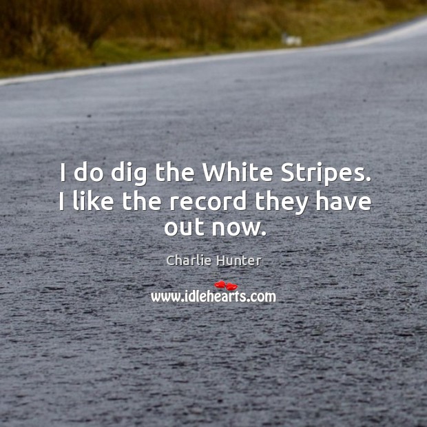 I do dig the white stripes. I like the record they have out now. Charlie Hunter Picture Quote