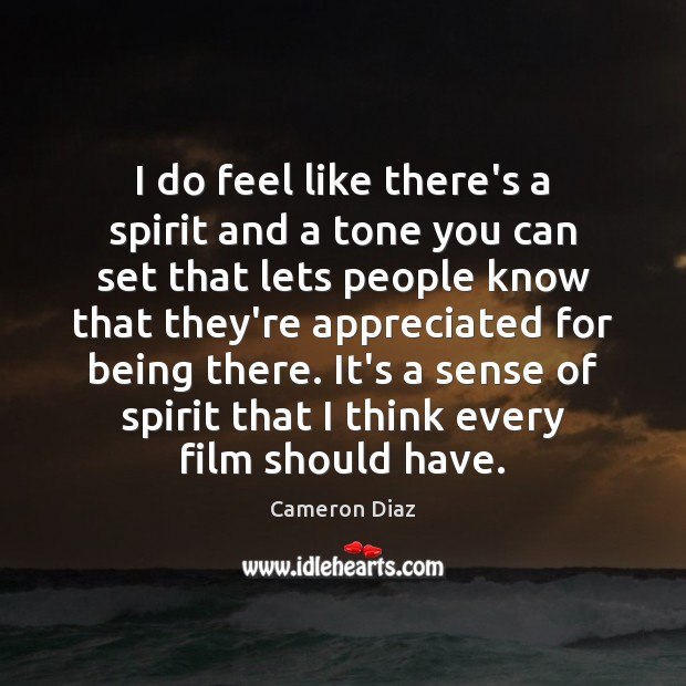 I do feel like there’s a spirit and a tone you can Cameron Diaz Picture Quote