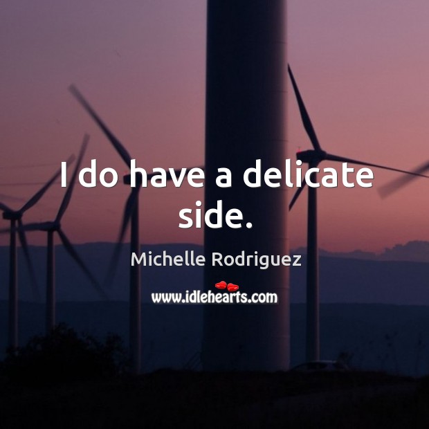 I do have a delicate side. Michelle Rodriguez Picture Quote