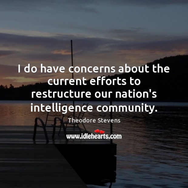 I do have concerns about the current efforts to restructure our nation’s Theodore Stevens Picture Quote