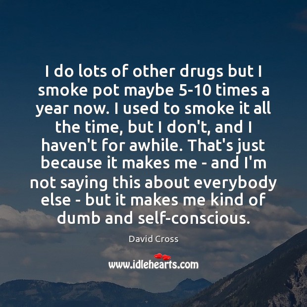 I do lots of other drugs but I smoke pot maybe 5-10 David Cross Picture Quote