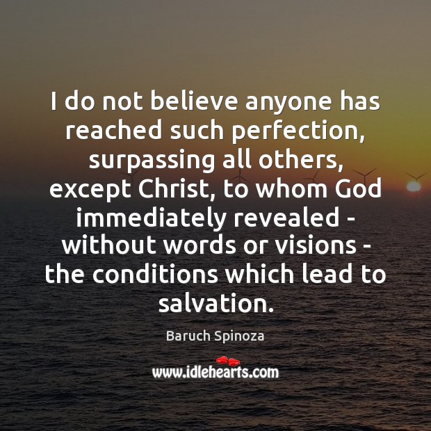 I do not believe anyone has reached such perfection, surpassing all others, Baruch Spinoza Picture Quote