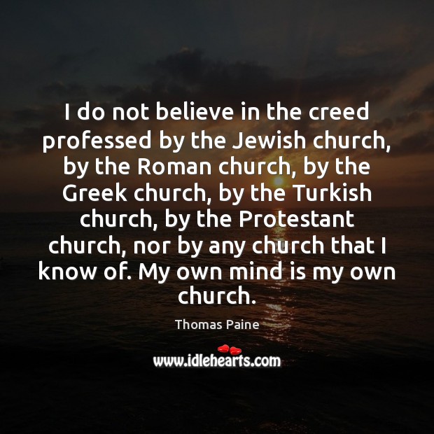 I do not believe in the creed professed by the Jewish church, Image