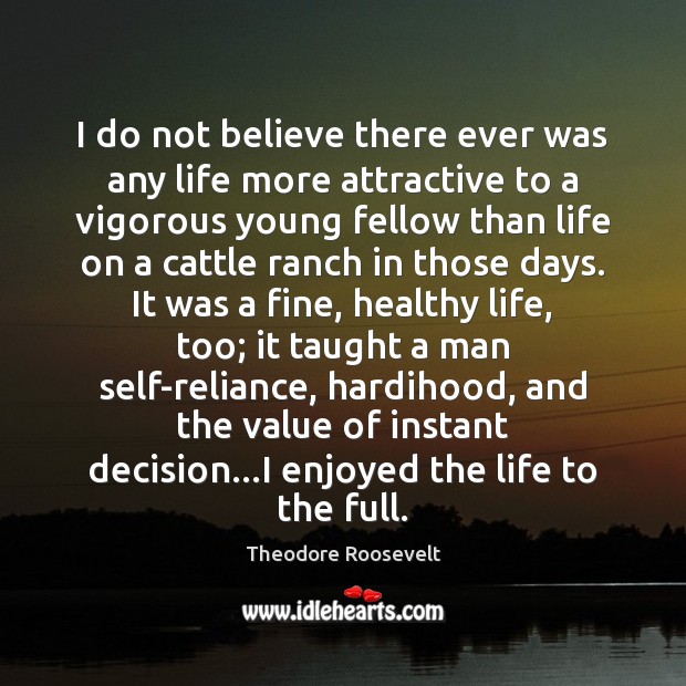 I do not believe there ever was any life more attractive to Theodore Roosevelt Picture Quote
